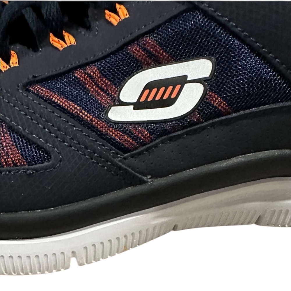 Men’s Skechers Navy & Orange Mesh S Logo Lightweight Running Sneakers, Size 12. - Picture 11 of 13